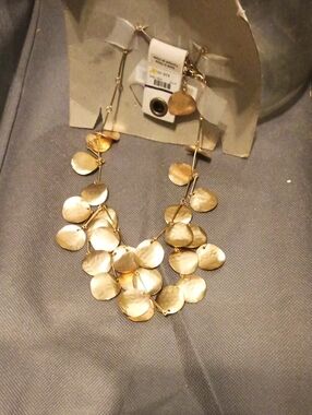 Chico's Layered Gold Disc Necklace